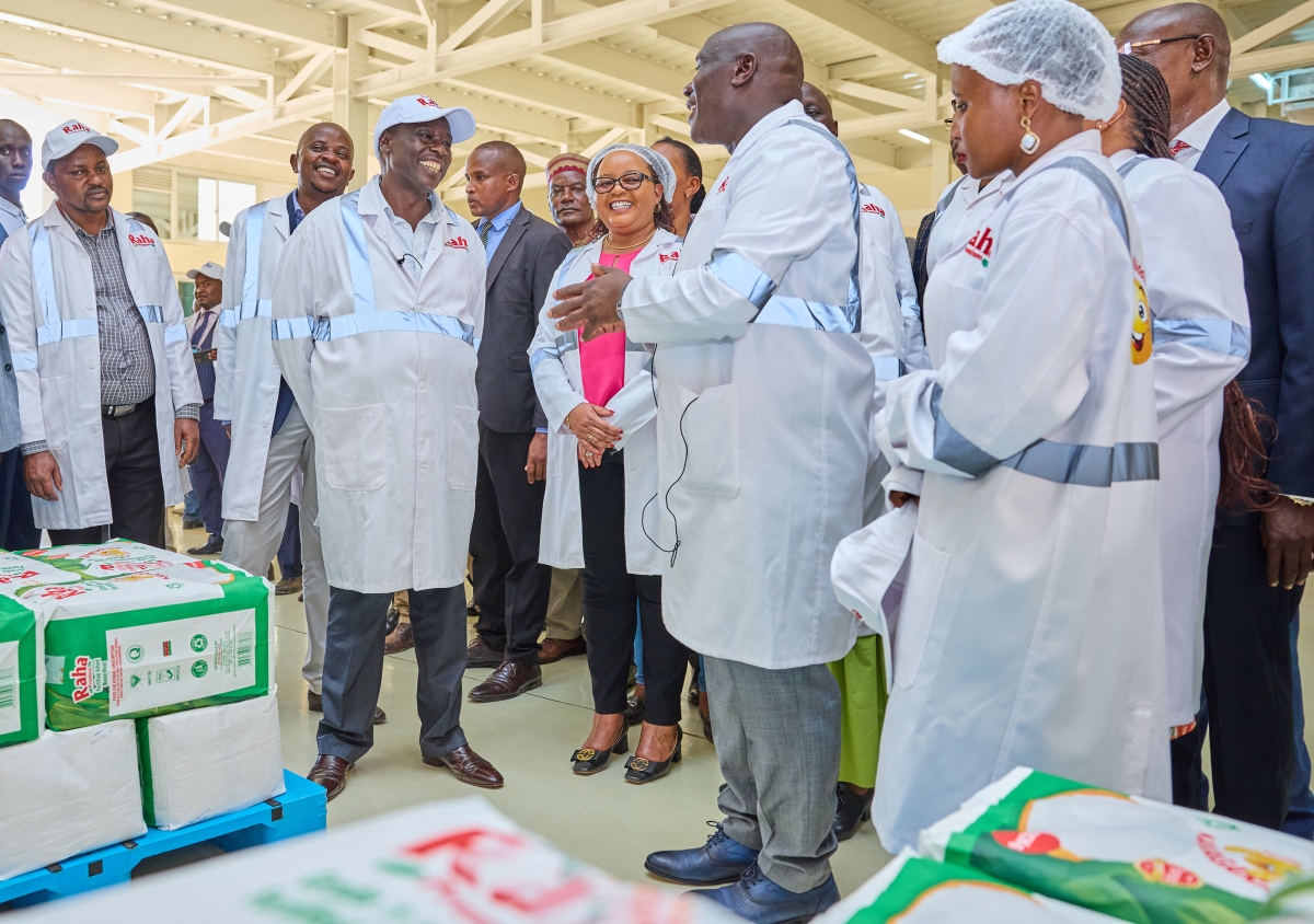 Deputy President Rigathi Gachagua when he commissioned the expanded Joy Millers Limited Plan in Kutus, Kirinyaga County. He announced Government's plan of ending importation. Photo: DPCS.