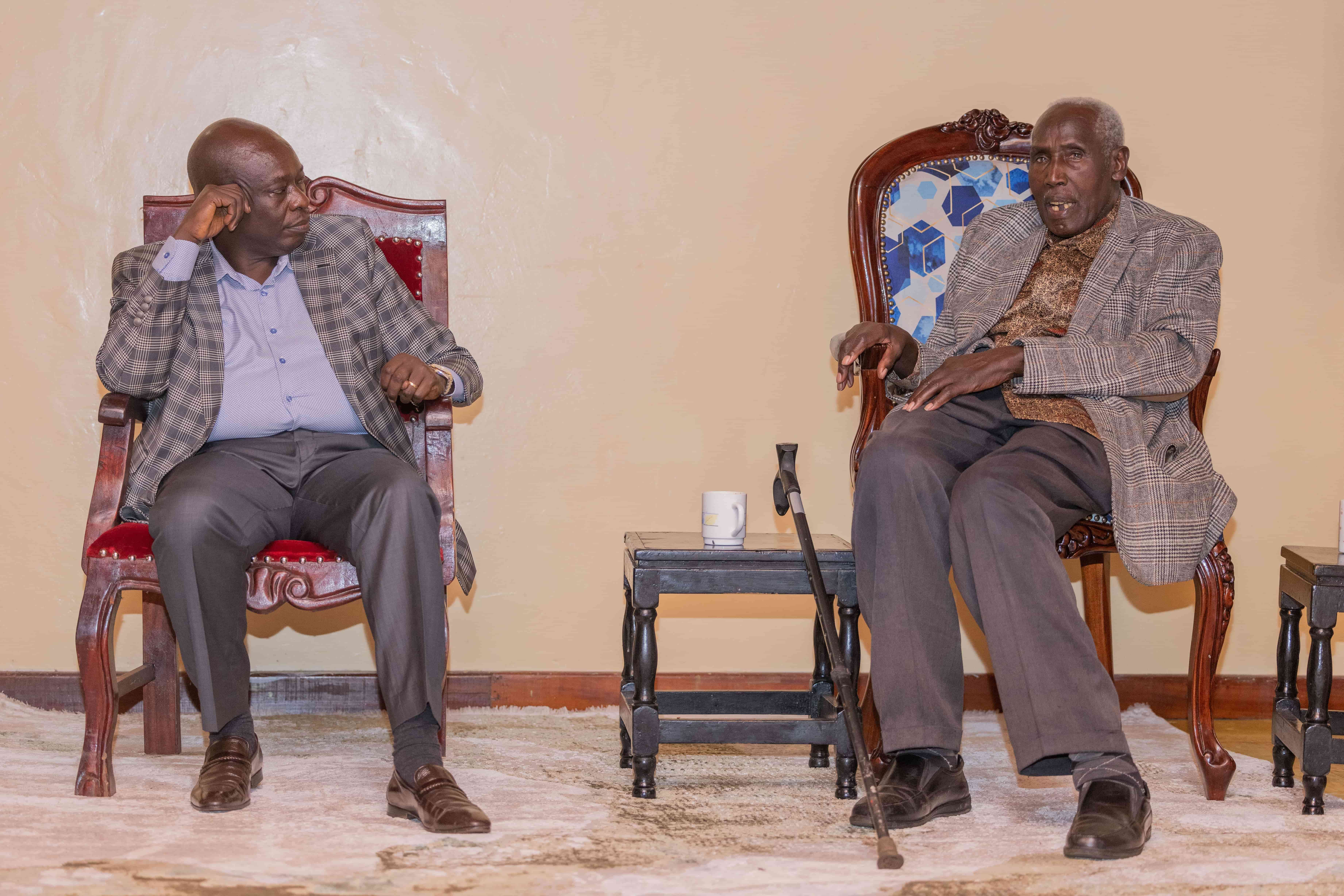 Deputy President Rigathi Gachagua visits former civic leader representing Ndeiya Stephen Ndung'u Njenga at his rural home,Kiambu County.