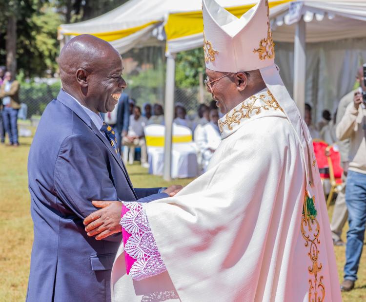 DP Gachagua congratulates Bishop Kiplimo Lelei on his Episcopal Ordination in Eldoret, Uasin Gishu County 