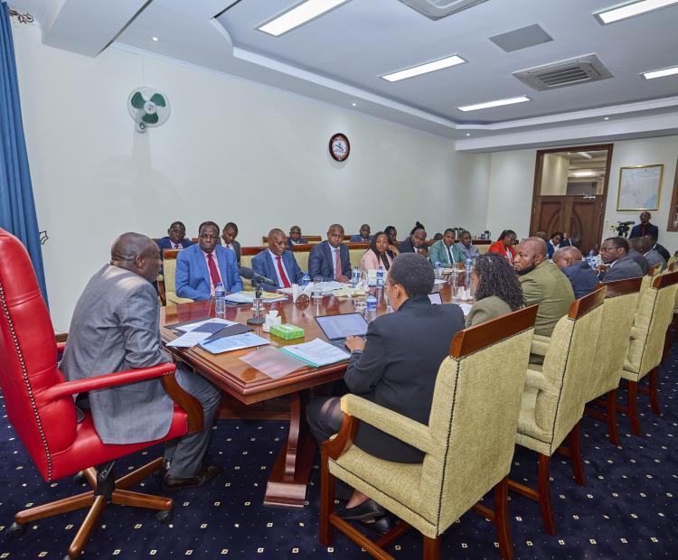 Deputy President when he hosted Inter-ministerial Meeting on the Status Update for Tea and Coffee Reforms at Karen Residence, Nairobi on August 26, 2024.Present were Government officials led by Cabinet Secretaries Wycliffe Oparanya (Ministry of Co-operatives and Micro, Small and Medium Enterprises (MSMES) Development) and Dr. Andrew Karanja (Ministry of Agriculture and Livestock Development) together with the Chairperson, Senate Committee on Agriculture, Livestock and Fisheries Kamau Murango. 