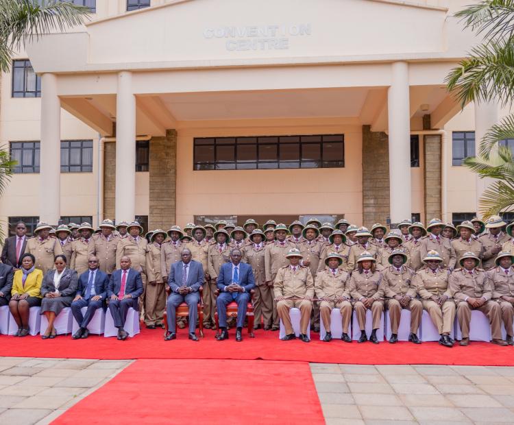 President William Ruto, with his Deputy Rigathi Gachagua at the KSG addressing NGAOs